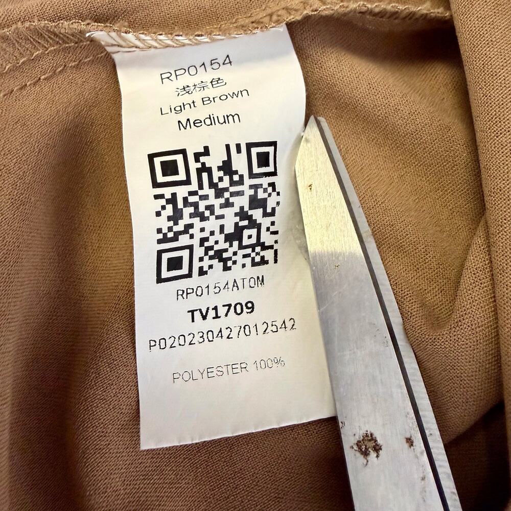 Beautife Tan Short Sleeve Button Front Blouse - Picture 14 of 16